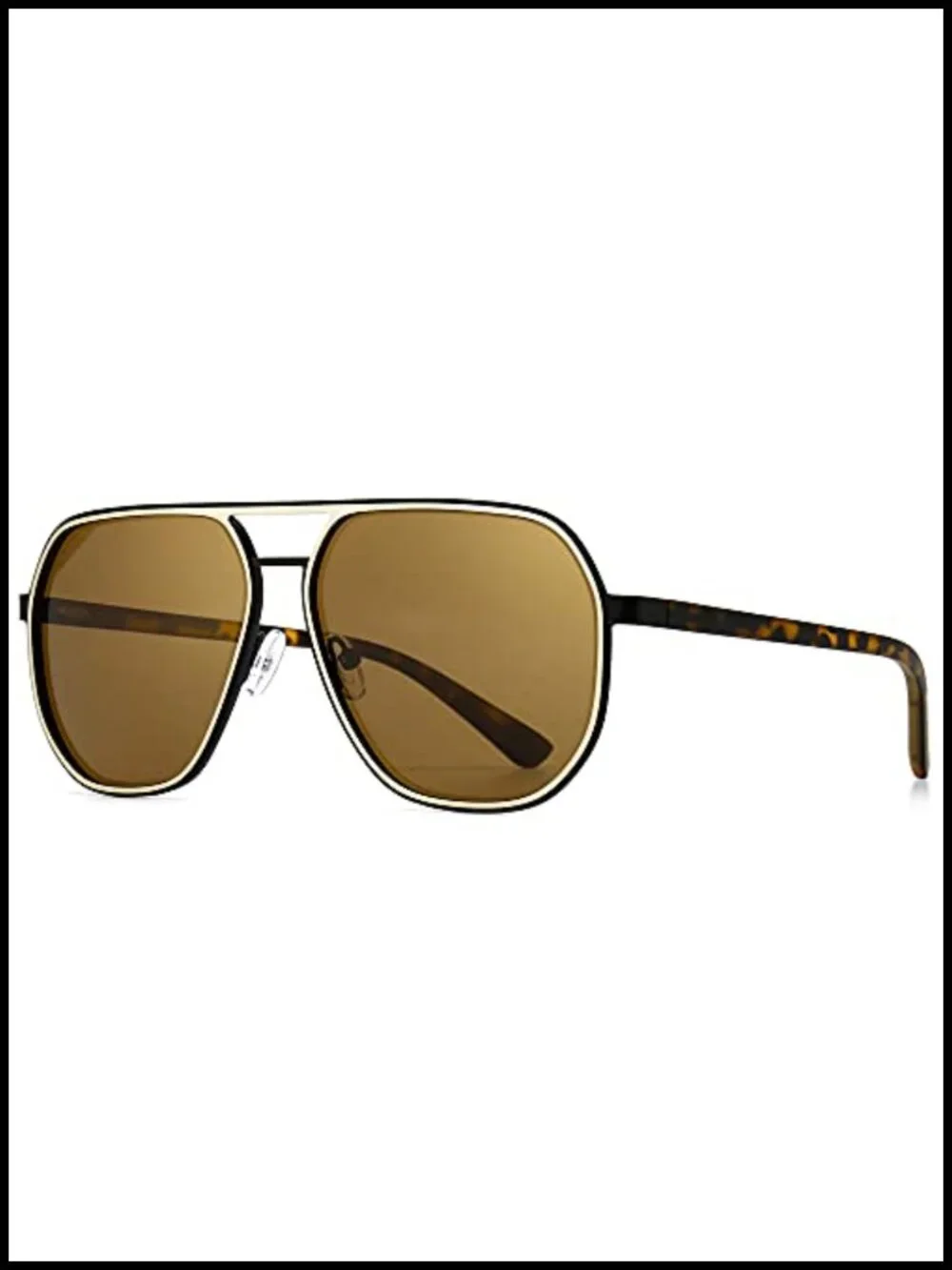 Polarized Polygon Aviator Sunglasses TR90 Metal UV Protection